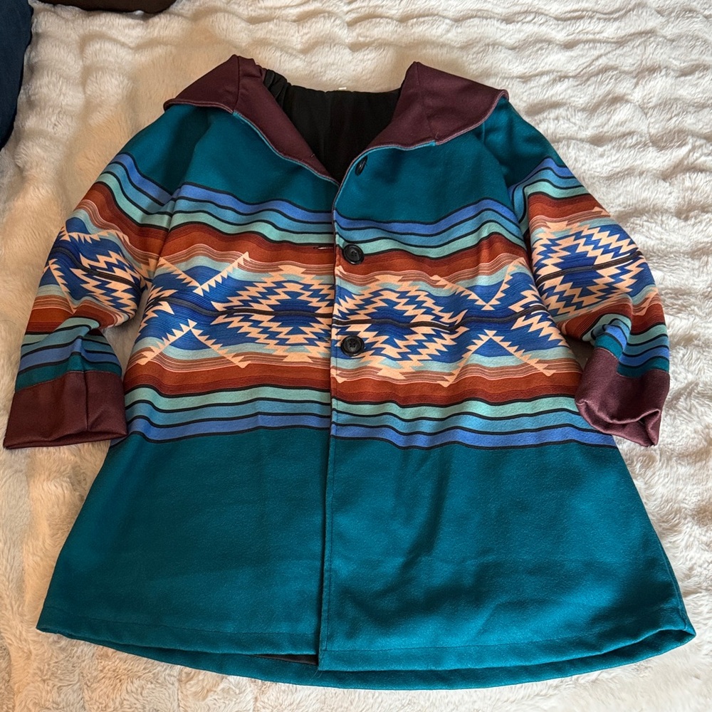 Women's Multicolor Patterned Coat